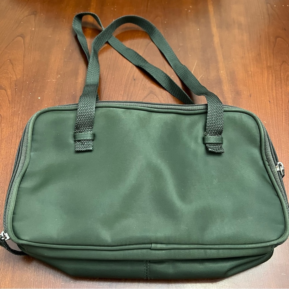 U2 vintage 90’s Nylon Dark Forest Green Purse, shoulder bag or handheld tote.